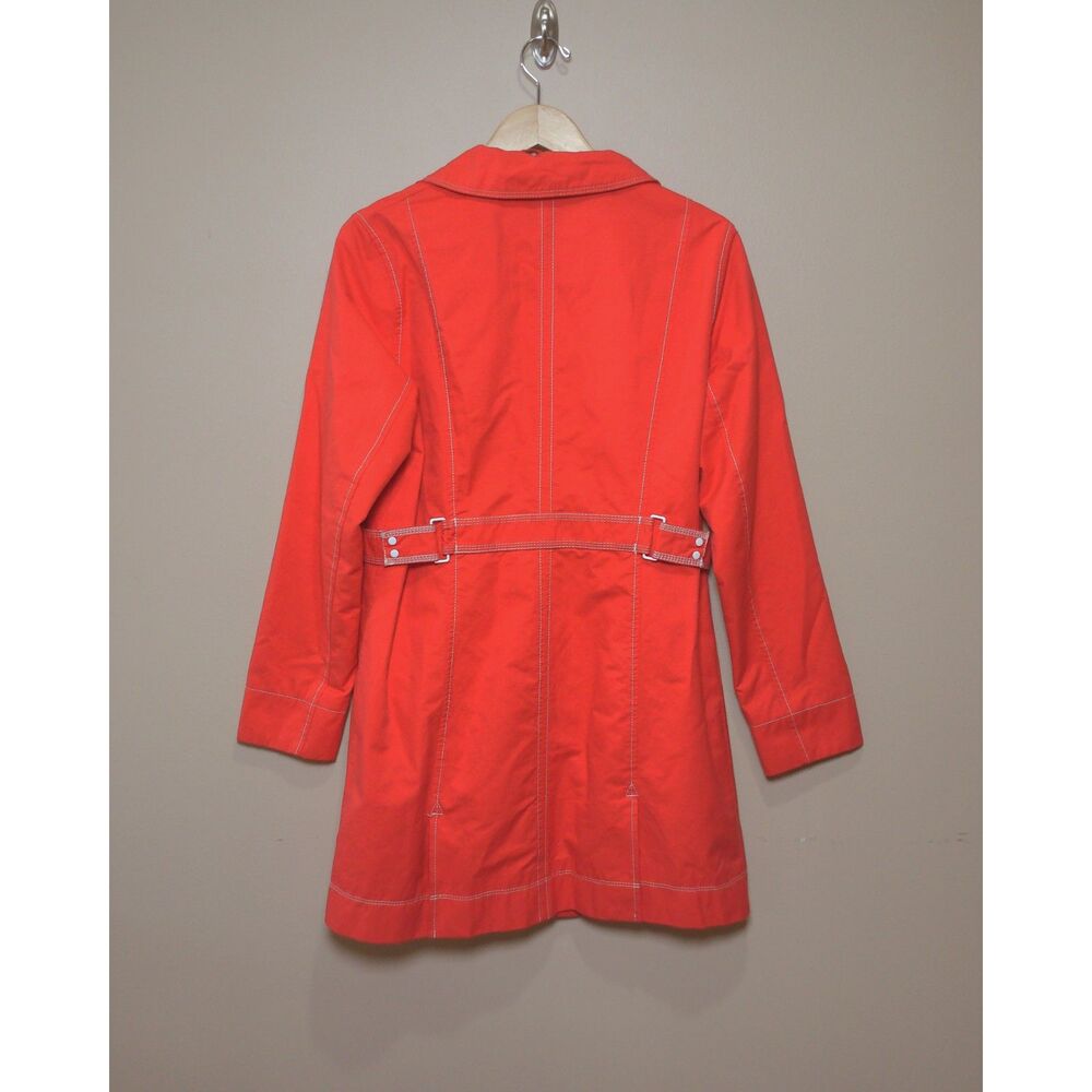 Eddie Bauer Red Rain Jacket M Lightweight Utility Trench Coat Outdoor Preppy - Picture 3 of 8